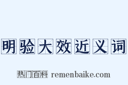 明验大效近义词是什么意思的图片